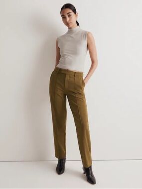 Madewell The Fairbanks Pant Olive Tailored Trouser | Size 8